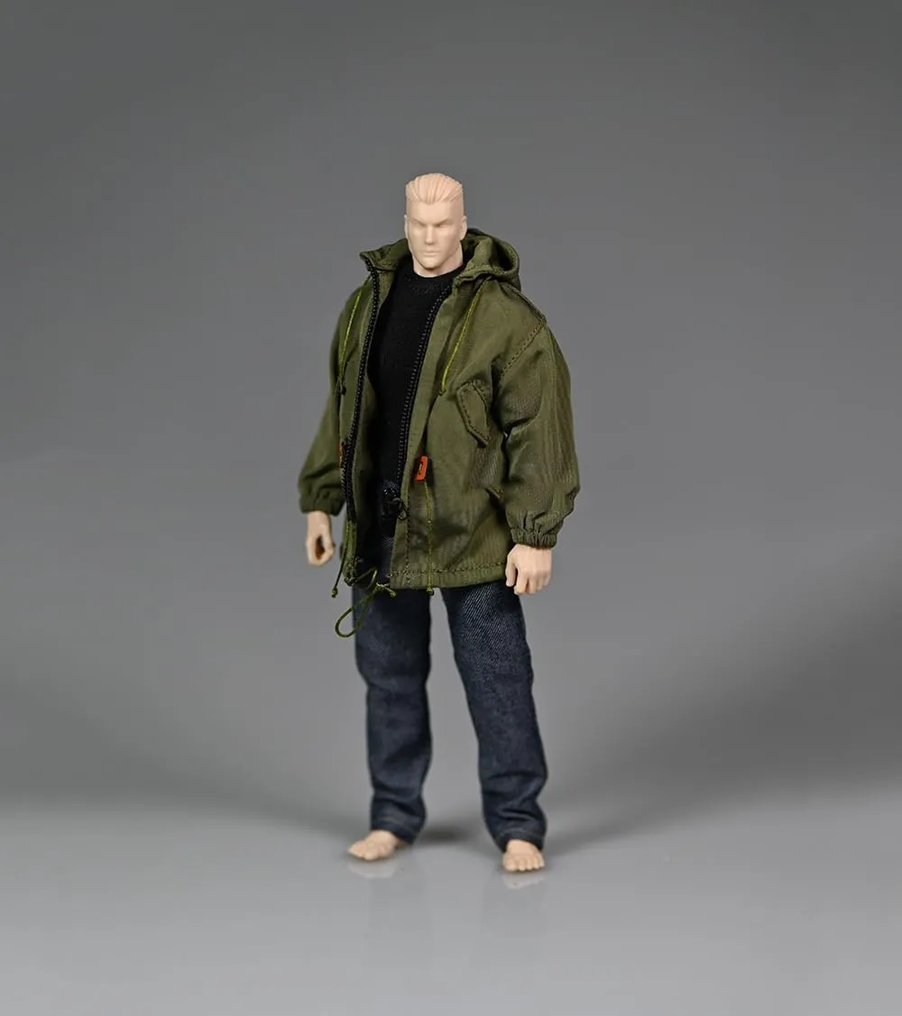 1/12 Scale Clothes,Green Military Trench Coat Long Coat Windbreaker Loose Works Clothing for 6inch Male/Female Action Figure Body (Male Coat Clothes)
