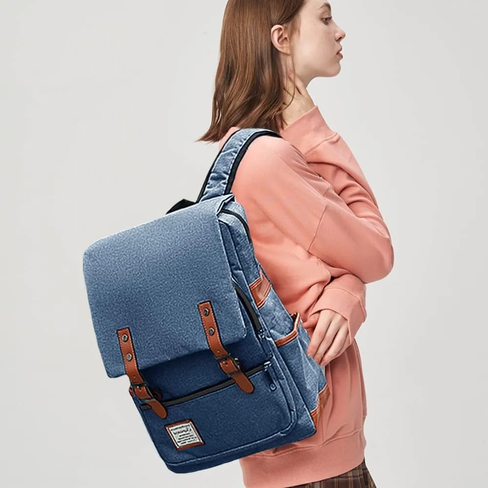 15.6 inch Laptop Backpack College School Backpacks for Women Men Work Business School Travel (Light Blue)