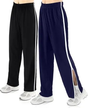 2 Pack Tear Away Pants for Men Sweat Basketball Pants 2 Side Zippers off Full Open Sweatpant with Pockets