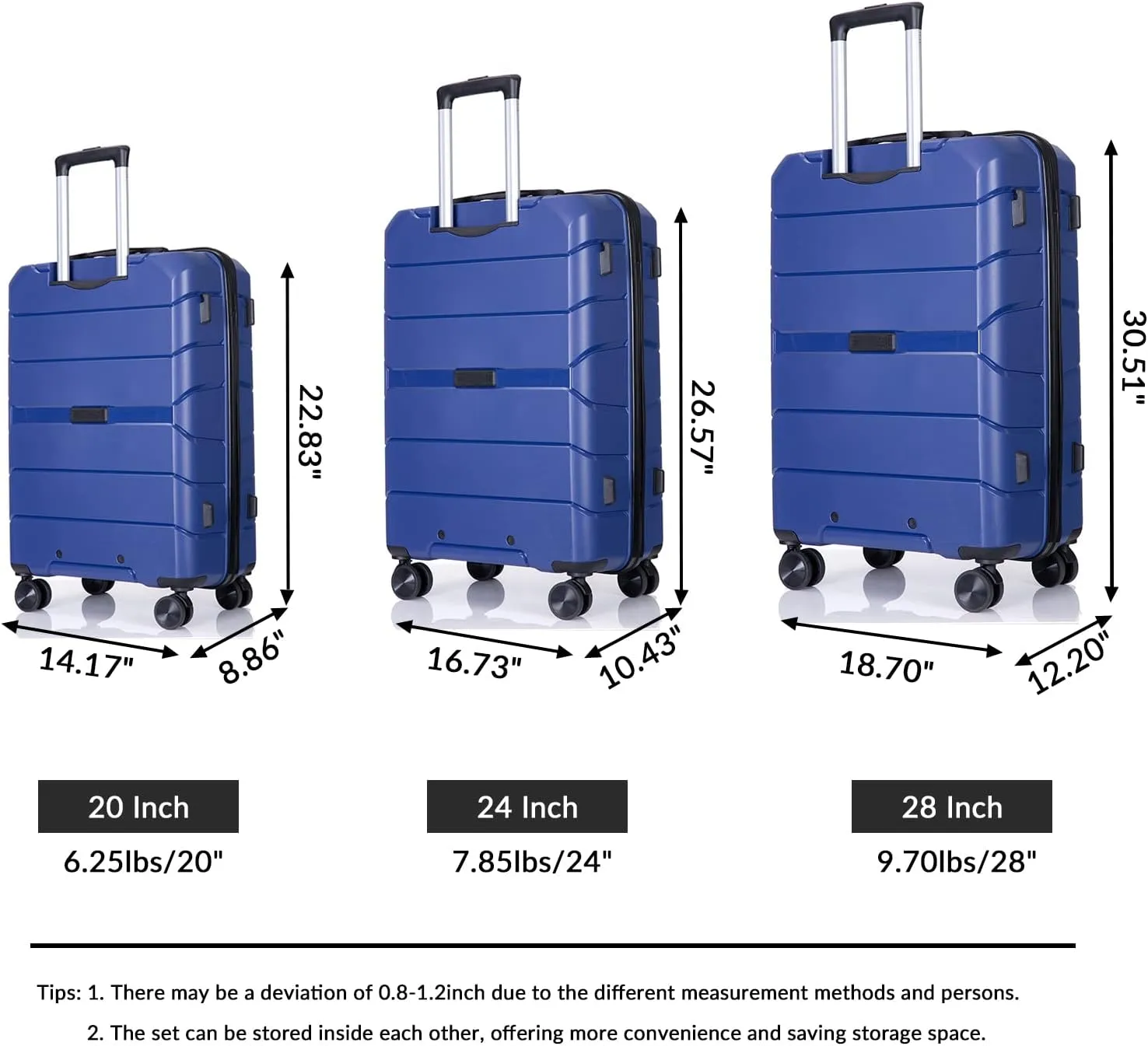 2 Piece Carry On Luggage Set Rolling Expandable Hardshell Suitcase with 4 Quiet Spinner Wheels, TSA Lock, Grey