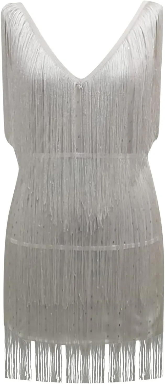 2025 Fashion Dress Skirts for Women Fringe V Neck Dress Party Sexy Casual Performance Funky Fun Dresses
