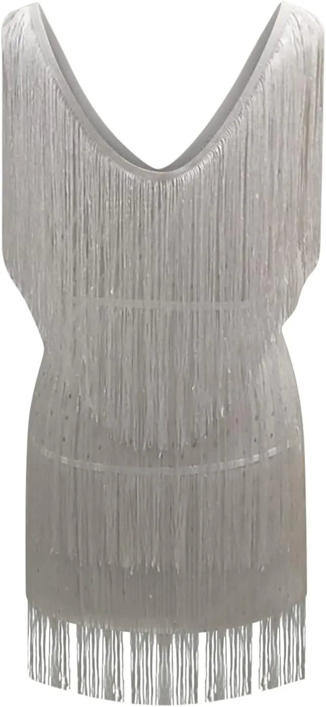 2025 Fashion Dress Skirts for Women Fringe V Neck Dress Party Sexy Casual Performance Funky Fun Dresses