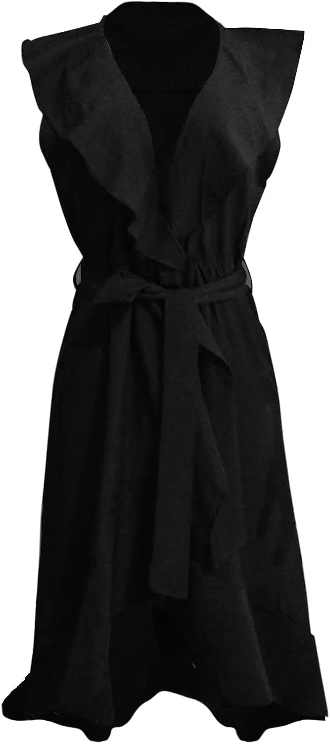 2025 Summer Dresses Women Wrap Midi Dress Casual Boho Deep Vneck Short Sleeve Ruffle Hem Split Beach Flowy Long Skirt