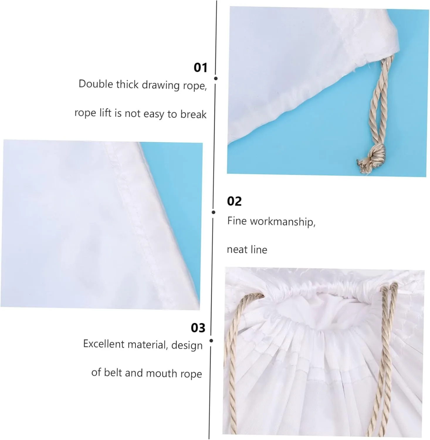 2pcs Silk Storage Bag Large Capacity Drawstring Bag for Clothes Household