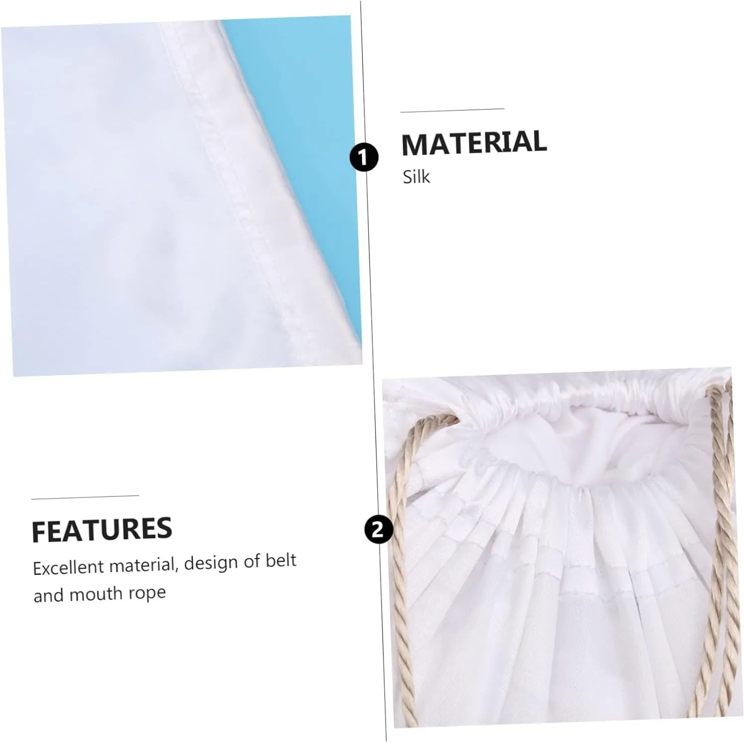2pcs Silk Storage Bag Large Capacity Drawstring Bag for Clothes Household