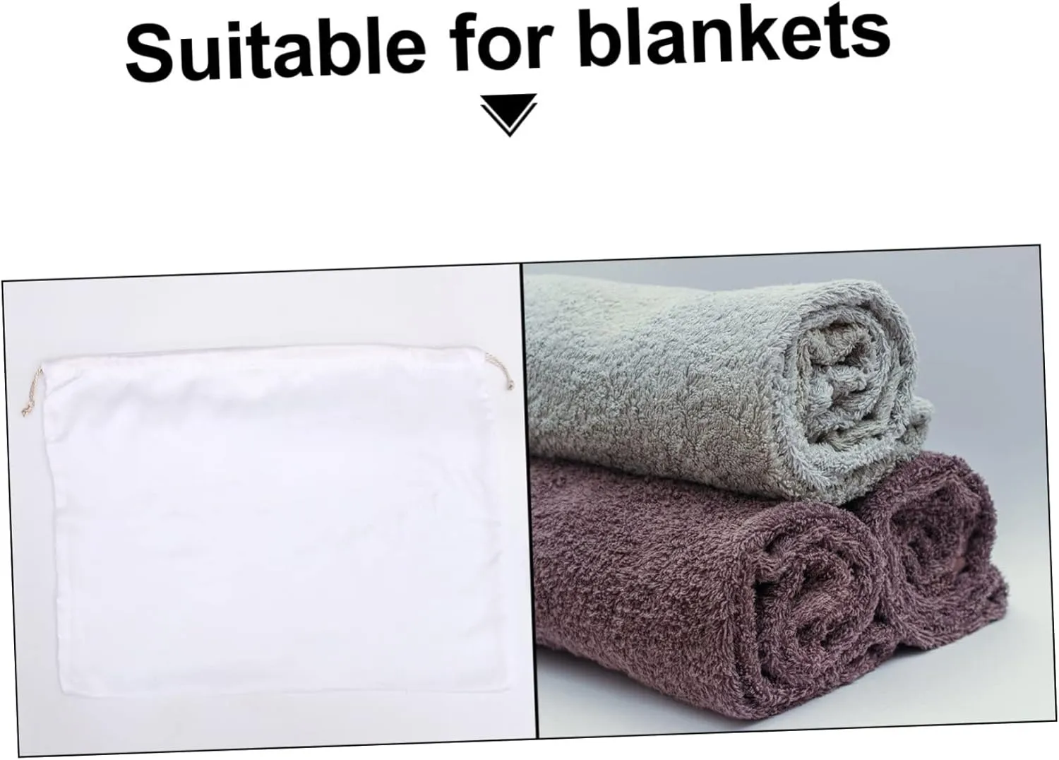 2pcs Silk Storage Bag Large Capacity Drawstring Bag for Clothes Household