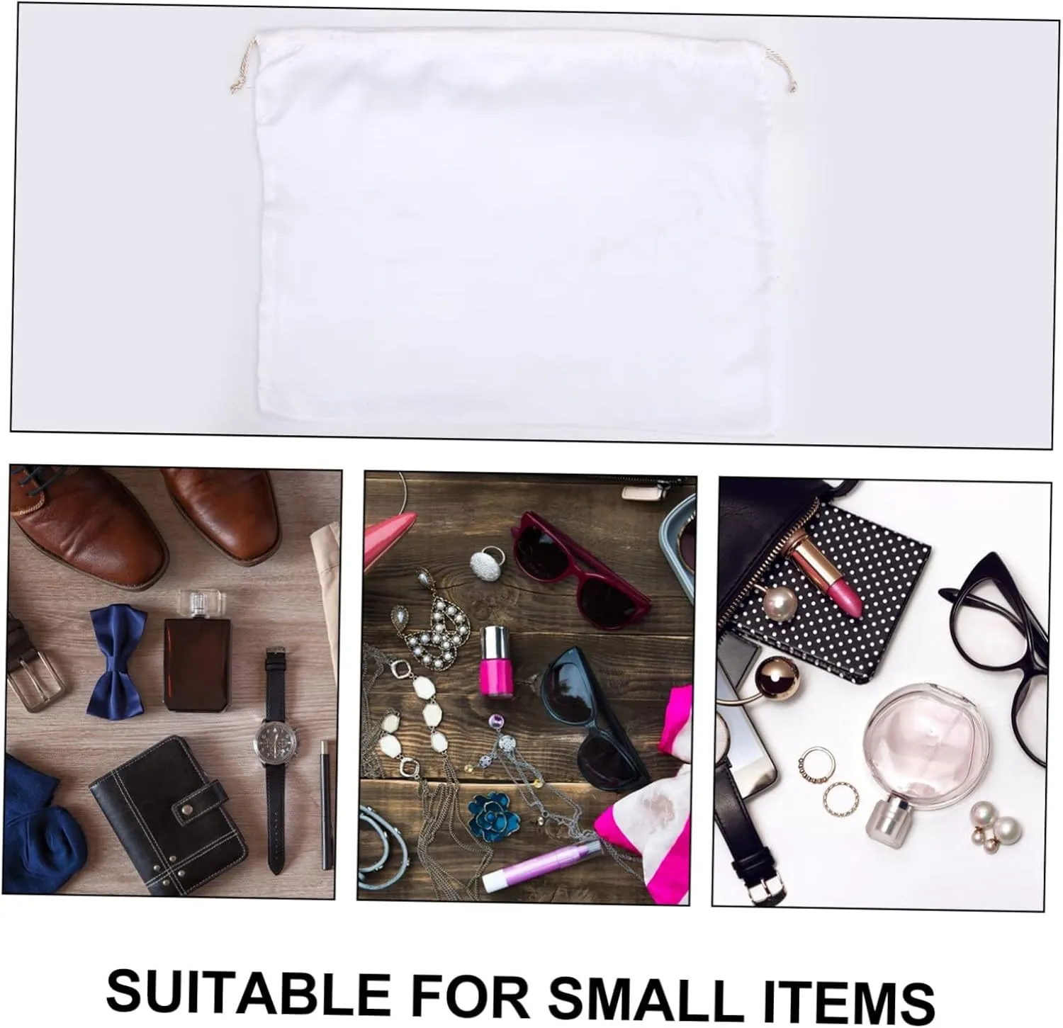 2pcs Silk Storage Bag Large Capacity Drawstring Bag for Clothes Household