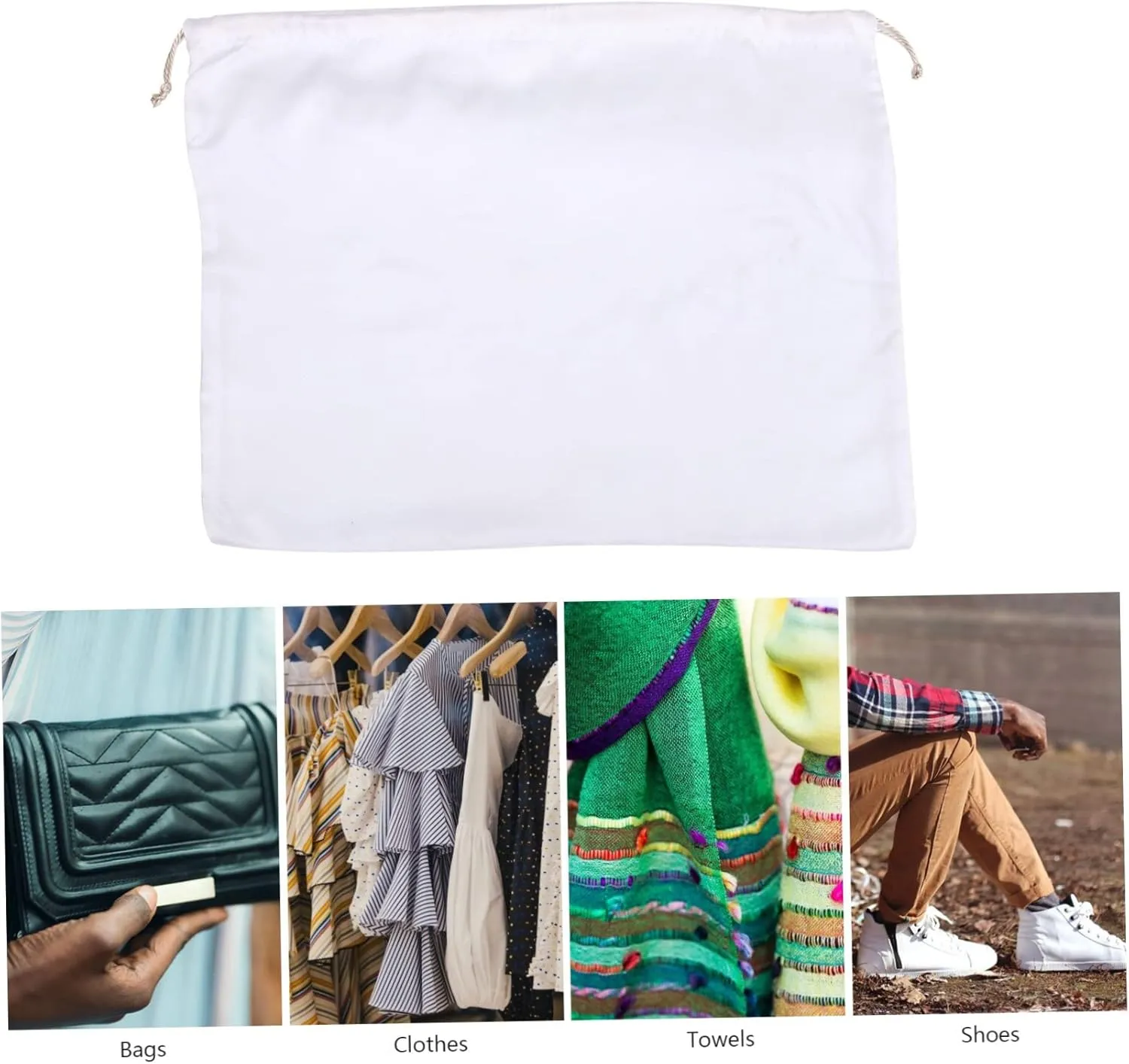 2pcs Silk Storage Bag Large Capacity Drawstring Bag for Clothes Household