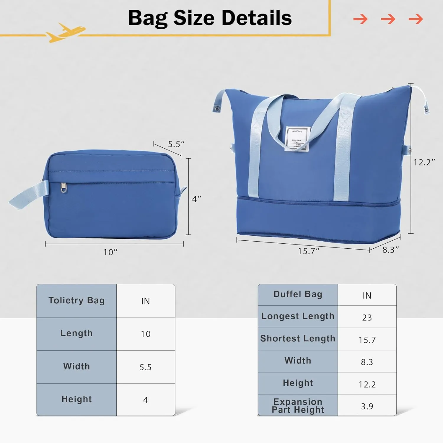 4 Piece Luggage Set, Expanable Spinner Wheels Luggage Set, ABS Lightweight Suitcase with TSA Lock, 20-inch Suitcase, 28-inch Suitcase, Travel Duffel Bag, Toiletry Bag (Blue/5)