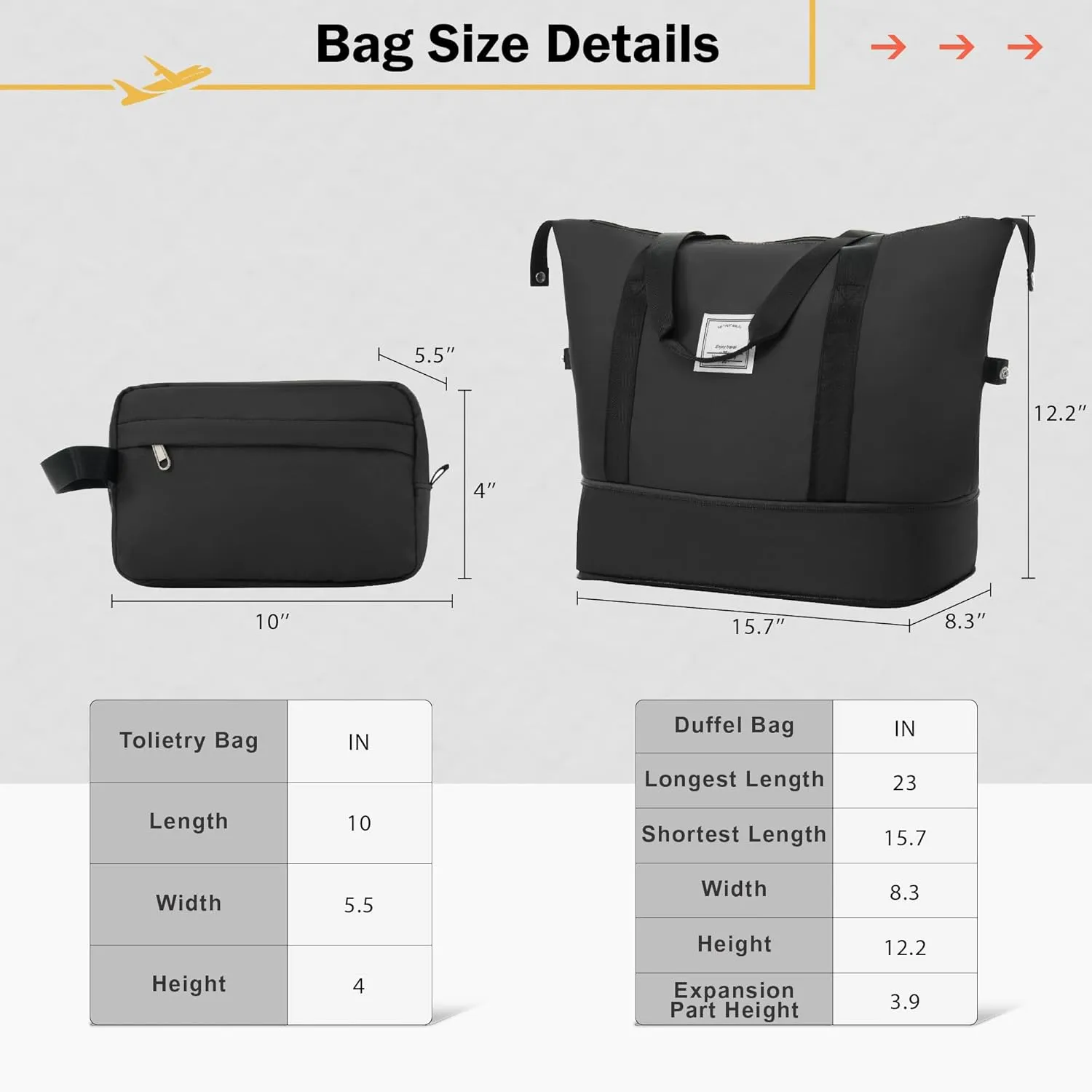 4 Piece Luggage Set, Expanable Spinner Wheels Luggage Set with Bags, ABS Lightweight Suitcase with TSA Lock, 20-inch Suitcase, 24-inch Suitcase, Travel Duffel Bag, Toiletry Bag (Dark Gray/7)