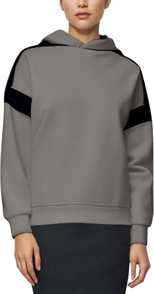 ABOCIW Womens Fleece Oversized Hoodie Sweatshirt Colour Block Panelling Long Sleeve Sweaters Pullover Tops