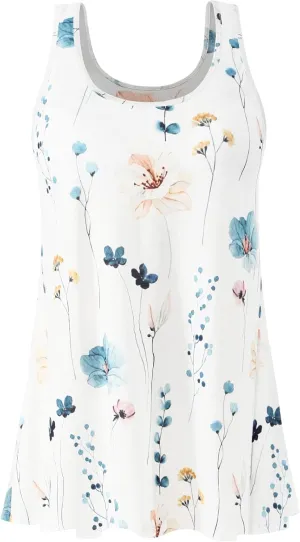 Air Curvey Tank Tops for Women Build in Bra Casual Flowy Tank Pleated Loose Fit S-XXXXL