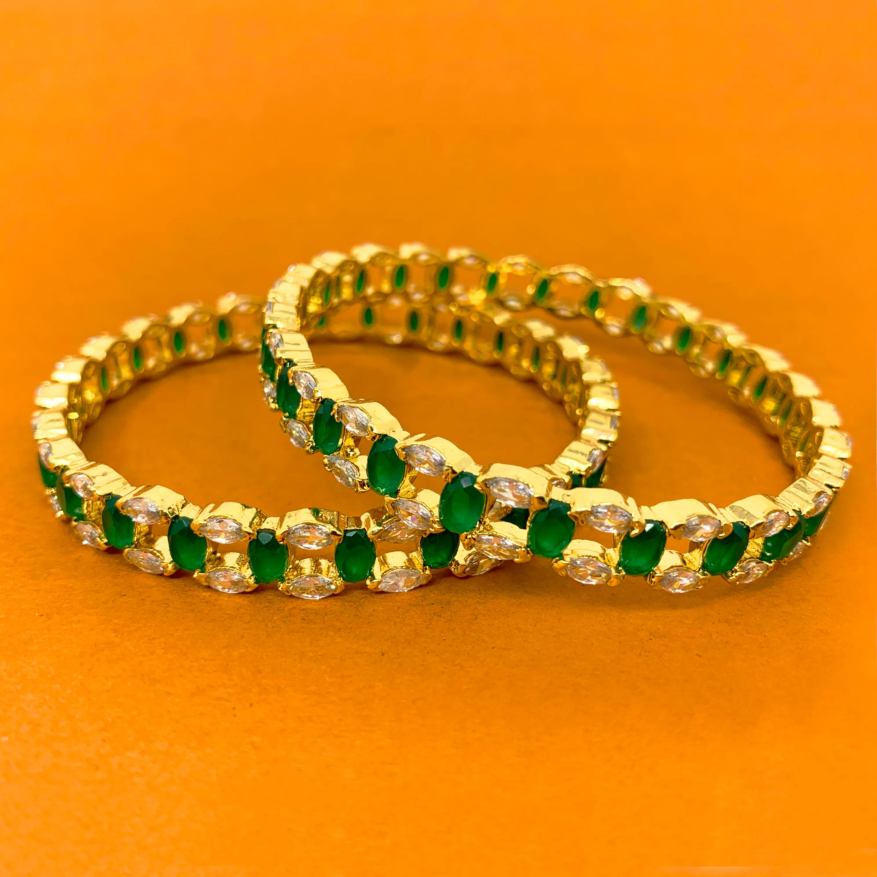 American Diamond & Semi-Precious Stone Bangles (Design 33)