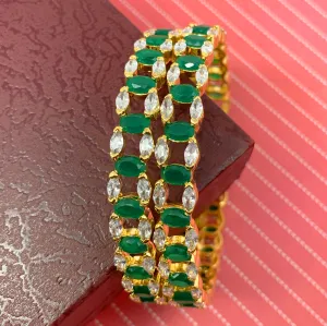 American Diamond & Semi-Precious Stone Bangles (Design 33)