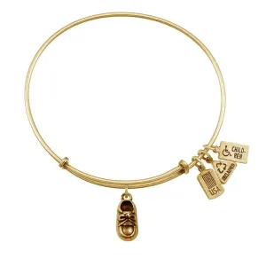 Baby Shoe Bangle in Gold by Wind & Fire