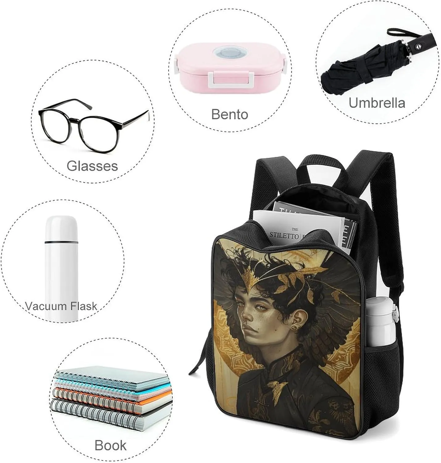 Backpack for Women Men Travel Light Black Man Daypack Lightweight Laptop Bag Carry On Backpacks for Work
