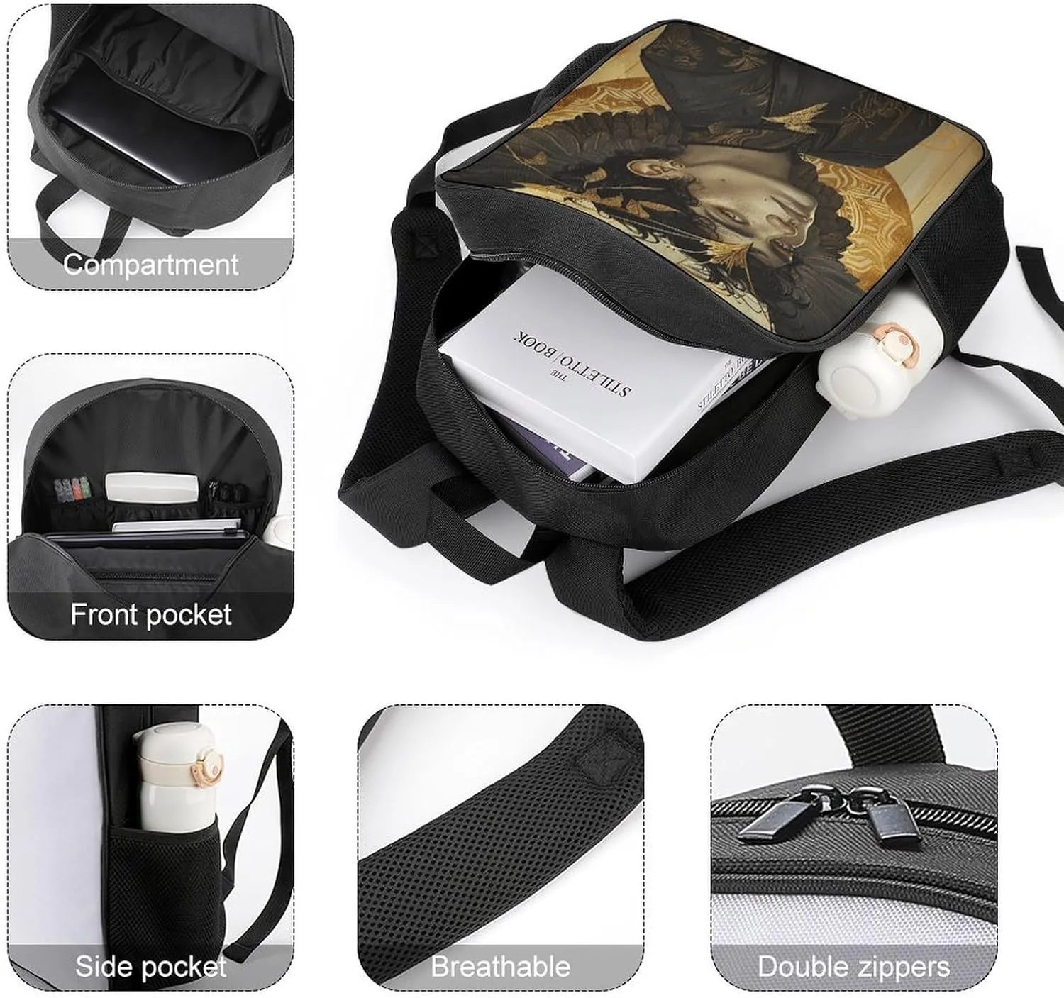 Backpack for Women Men Travel Light Black Man Daypack Lightweight Laptop Bag Carry On Backpacks for Work