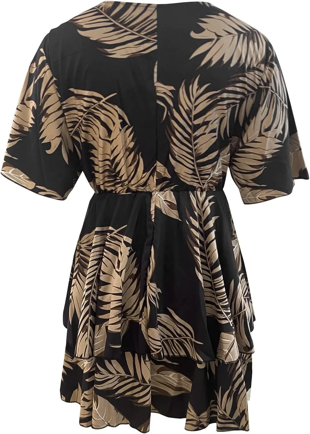 BAXLIMEK Beach Dresses for Women,2025 Elegant Deep V Neck Batwing Sleeve Mini Dress Flowy Ruched Tiered Print Vacation Dress