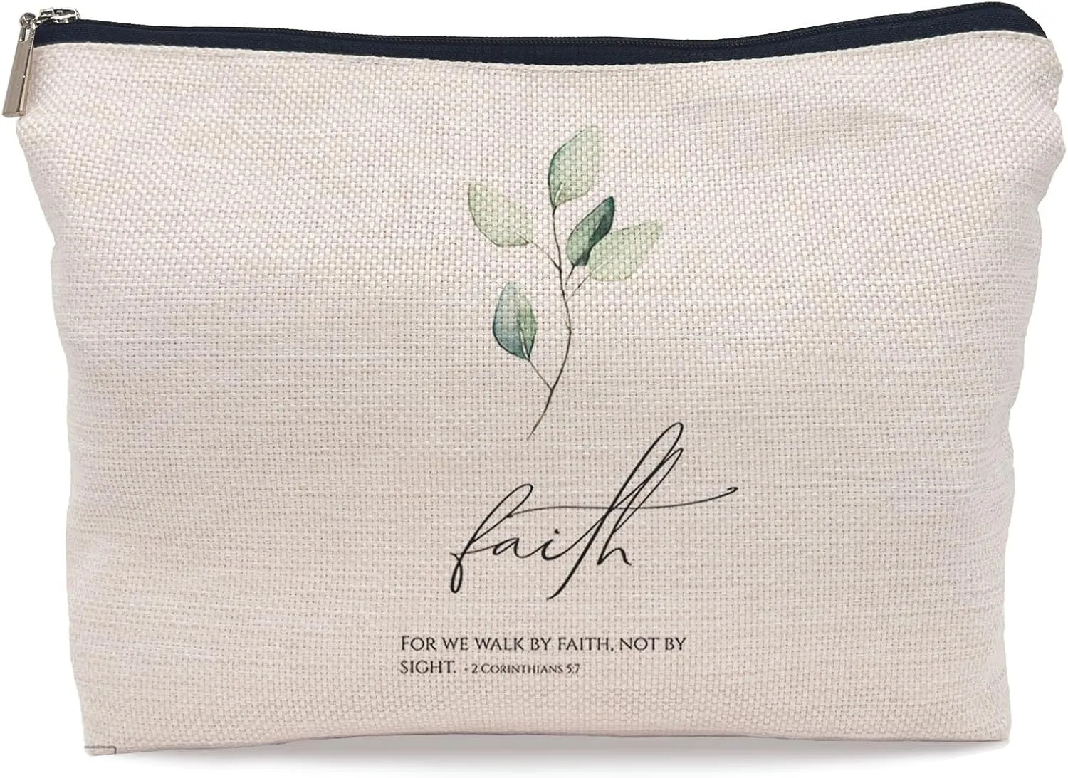 Bible Scripture 1 Corinthians 5:7 for Me Walk by Faith not by Sight Makeup Bag Christian Religious Cosmetic Makeup Bag,Gifts for Christian Women Girls