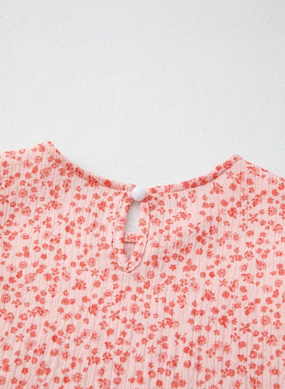 blibean Tween Girls 2024 Boho Floral Puff Sleeve Shirt Size 6-15 Years