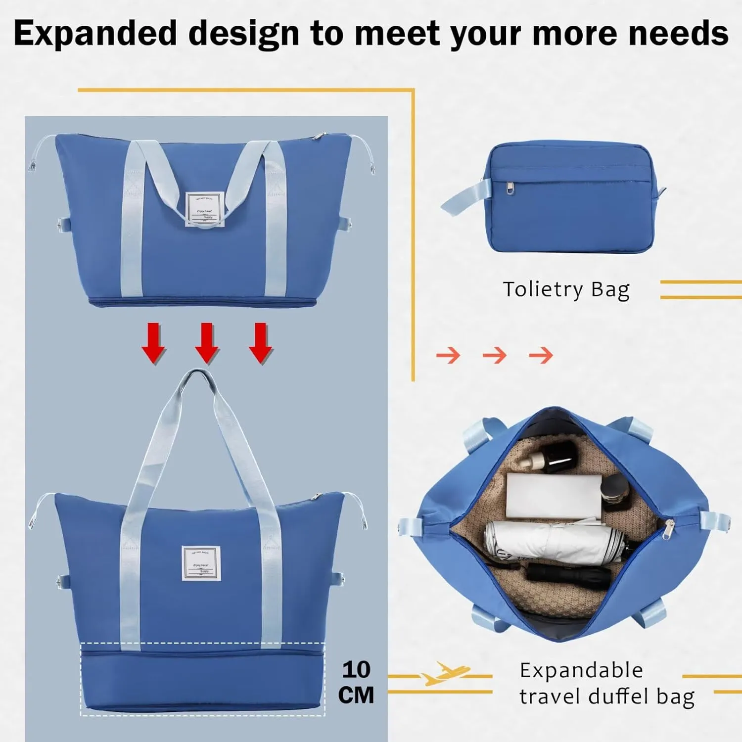 Blue 4 Piece Expandable Luggage Set, Hardside Suitcases with TSA Lock Spinner Wheels Packing Organizers, Reinforced Telescopic Handle(Blue, 20" 28")