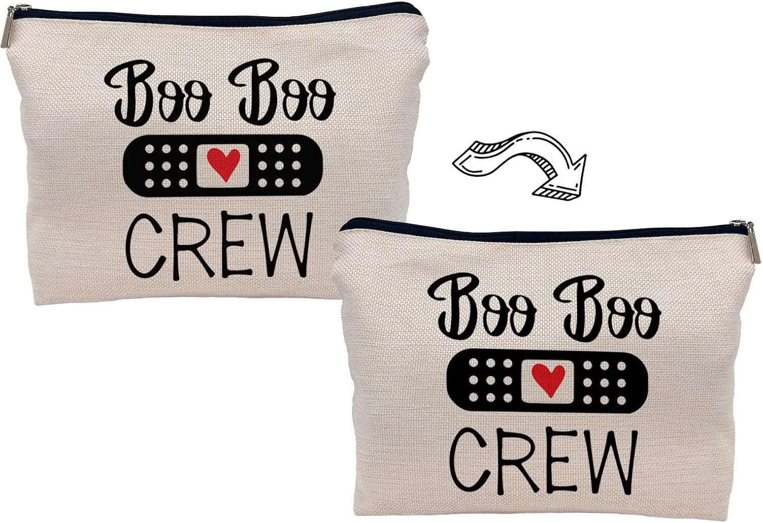 Boo Boo Crew Nurse Makeup Bag,Nursing Cosmetic Makeup Bag for Women Girls,Nurse Appreciation Graduation Healthcare Gifts,Gifts for School Nurse Medical Student Nursing Student