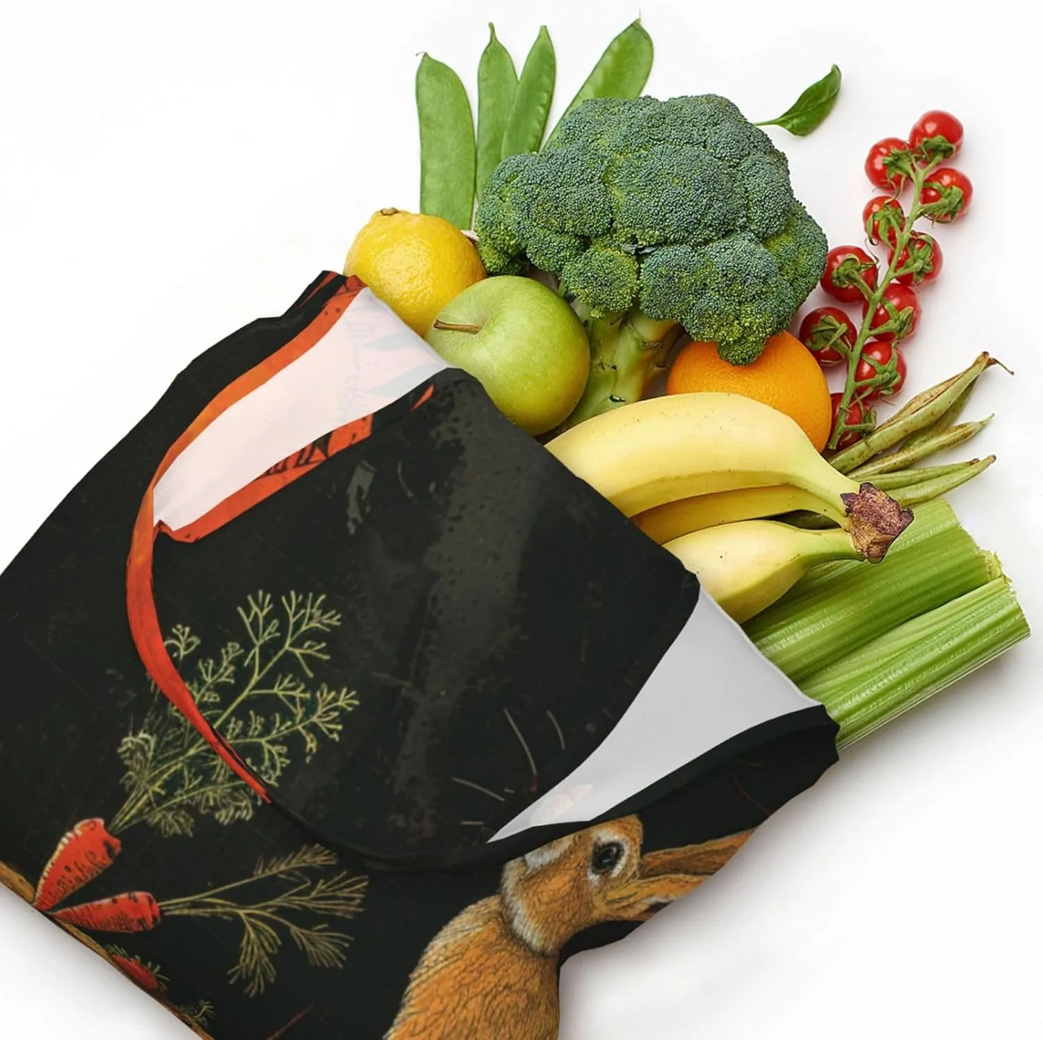 Canvas Tote Bag Reusable Grocery Bags Lightweight Handbag Cartoon Giraffe Tote Bag for Shopping Cloth Bags