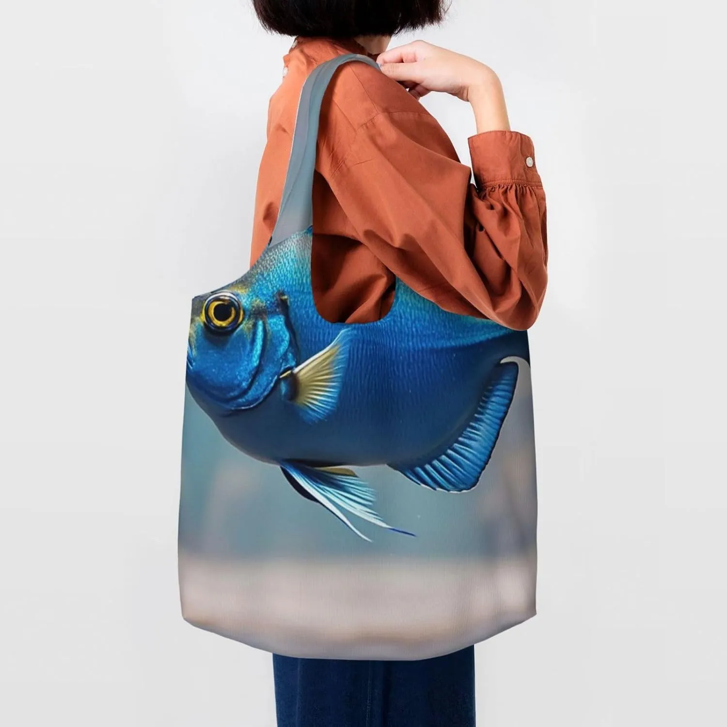 Canvas Tote Bag Reusable Grocery Bags Lightweight Handbag Cartoon Giraffe Tote Bag for Shopping Cloth Bags