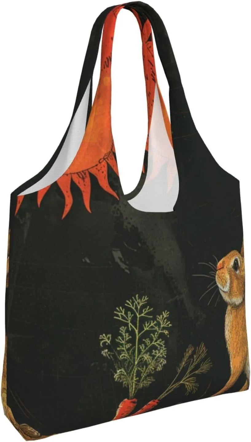 Canvas Tote Bag Reusable Grocery Bags Lightweight Handbag Cartoon Giraffe Tote Bag for Shopping Cloth Bags