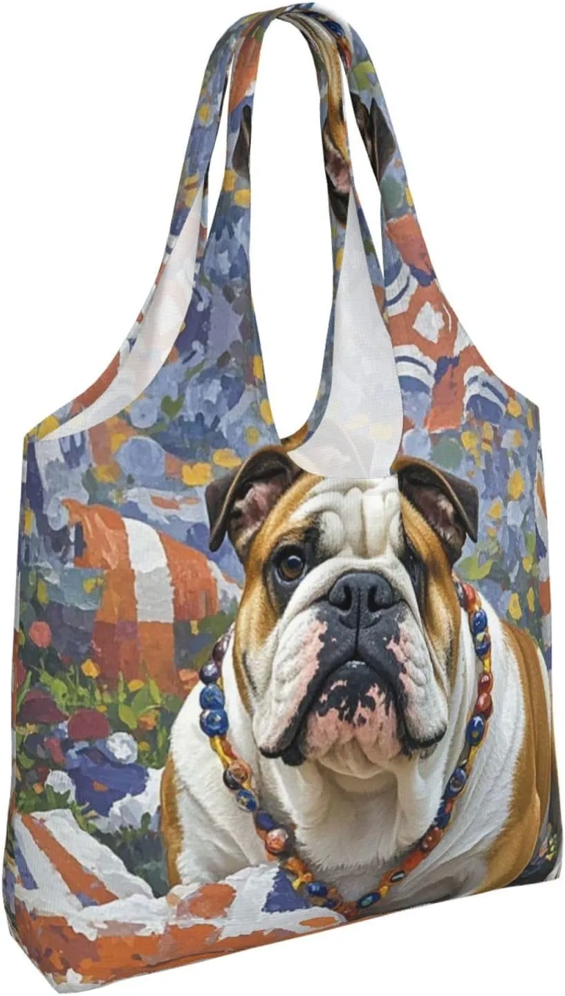 Canvas Tote Bag Reusable Grocery Bags Lightweight Handbag Husky Dog Tote Bag for Shopping Cloth Bags