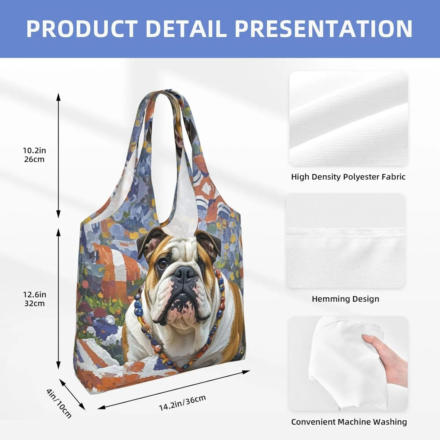 Canvas Tote Bag Reusable Grocery Bags Lightweight Handbag Husky Dog Tote Bag for Shopping Cloth Bags