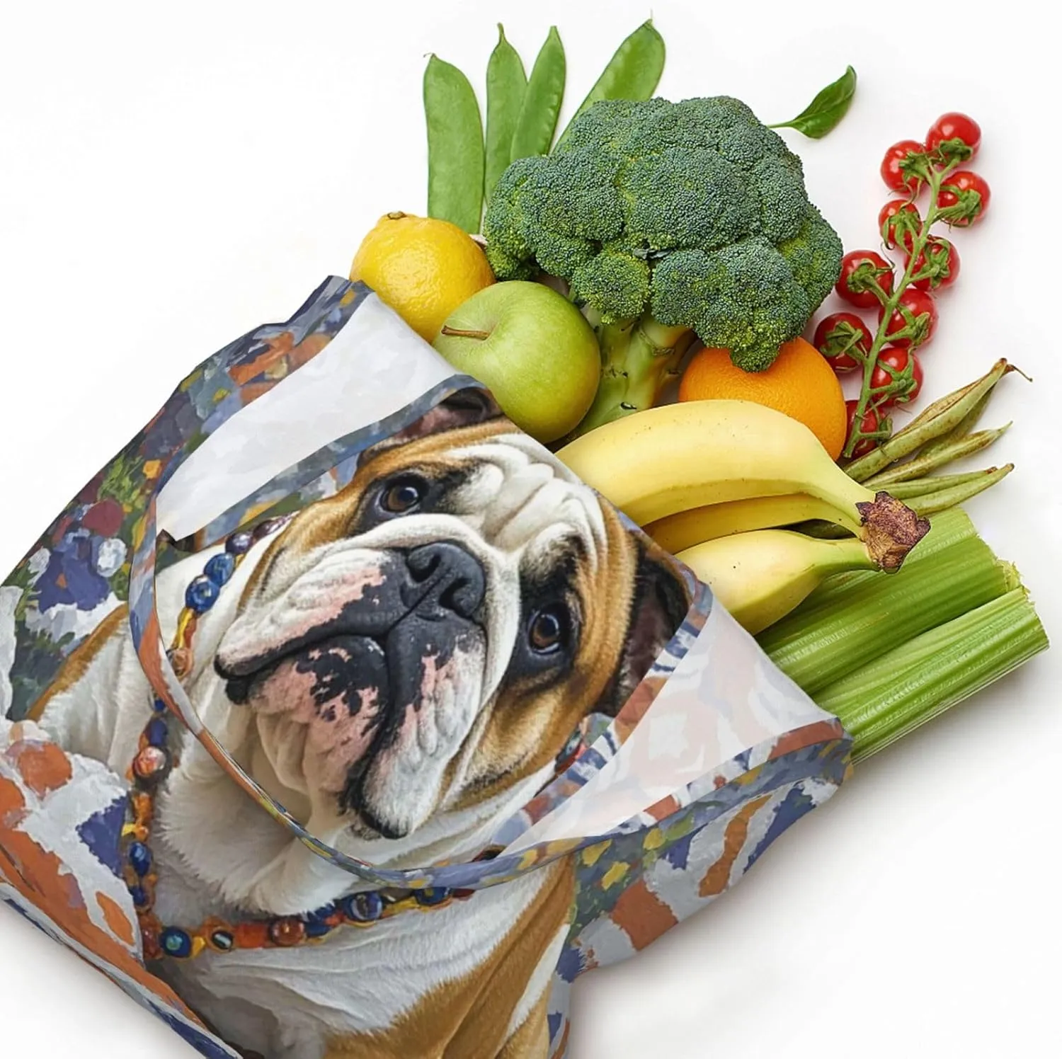 Canvas Tote Bag Reusable Grocery Bags Lightweight Handbag Husky Dog Tote Bag for Shopping Cloth Bags