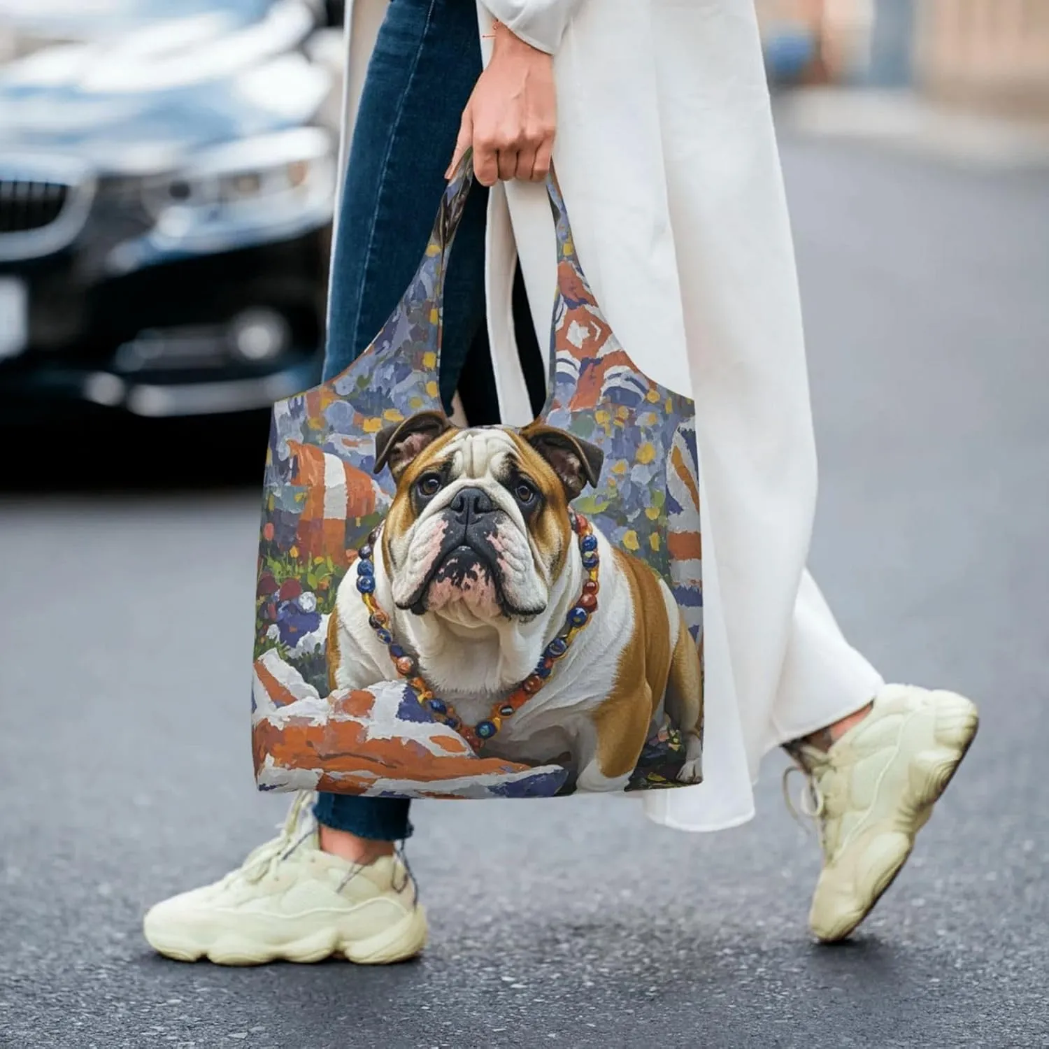Canvas Tote Bag Reusable Grocery Bags Lightweight Handbag Husky Dog Tote Bag for Shopping Cloth Bags
