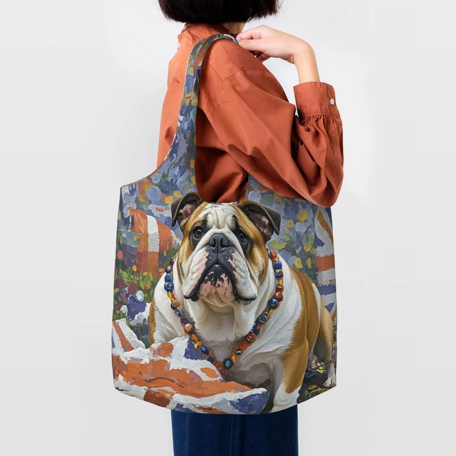 Canvas Tote Bag Reusable Grocery Bags Lightweight Handbag Husky Dog Tote Bag for Shopping Cloth Bags