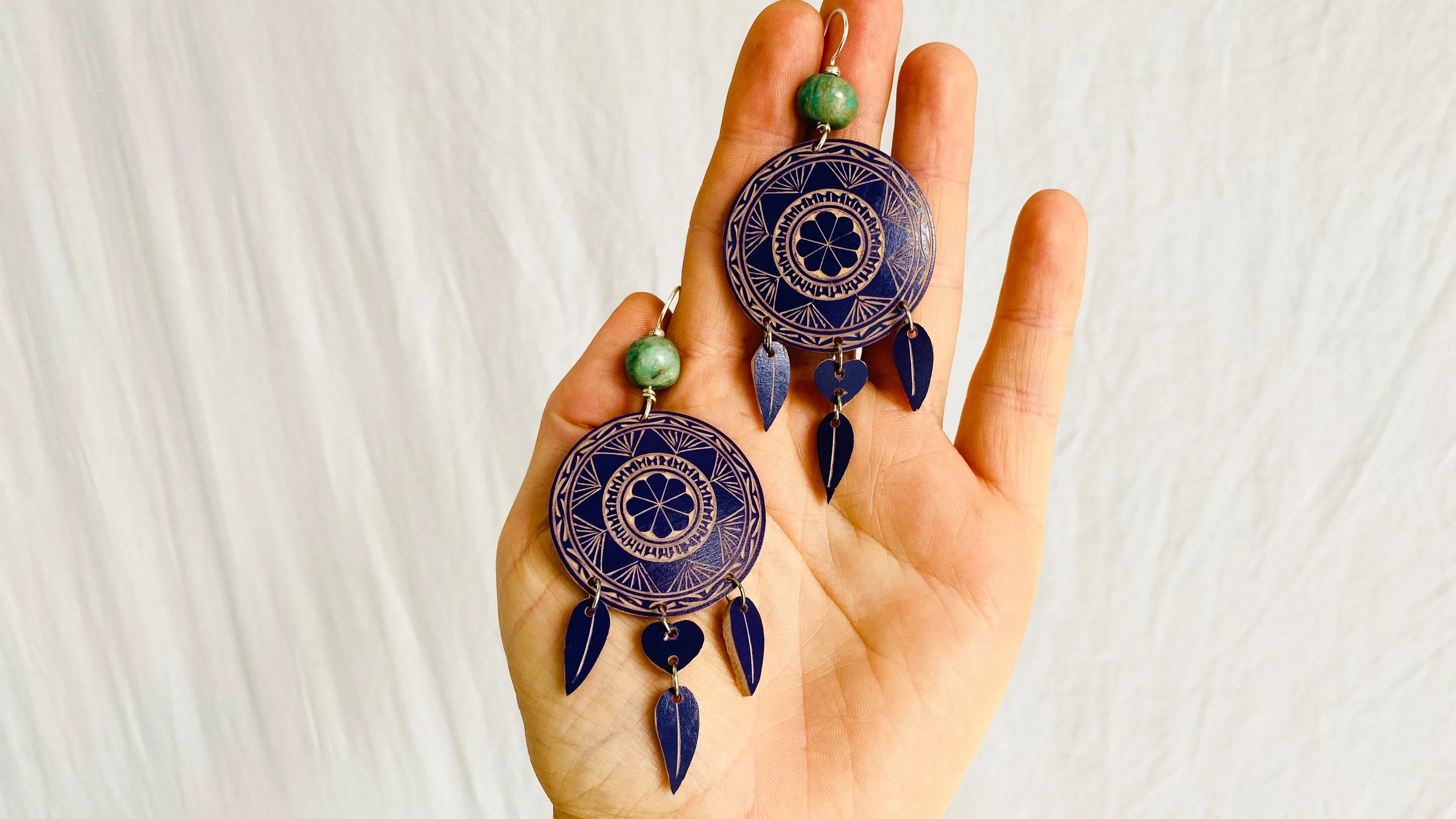 Carved Gourd Earrings. Guatemalita & Sterling Silver. Oaxaca, Mexico. Frida Kahlo