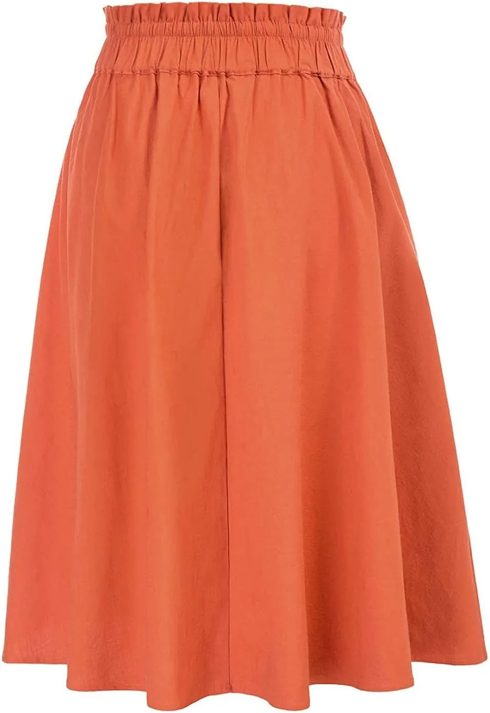 Casual Skirts for Women High Waisted A-Line Midi Length Bohemian Skirt Side Pockets Adjustable Belt Tiered Ruffles