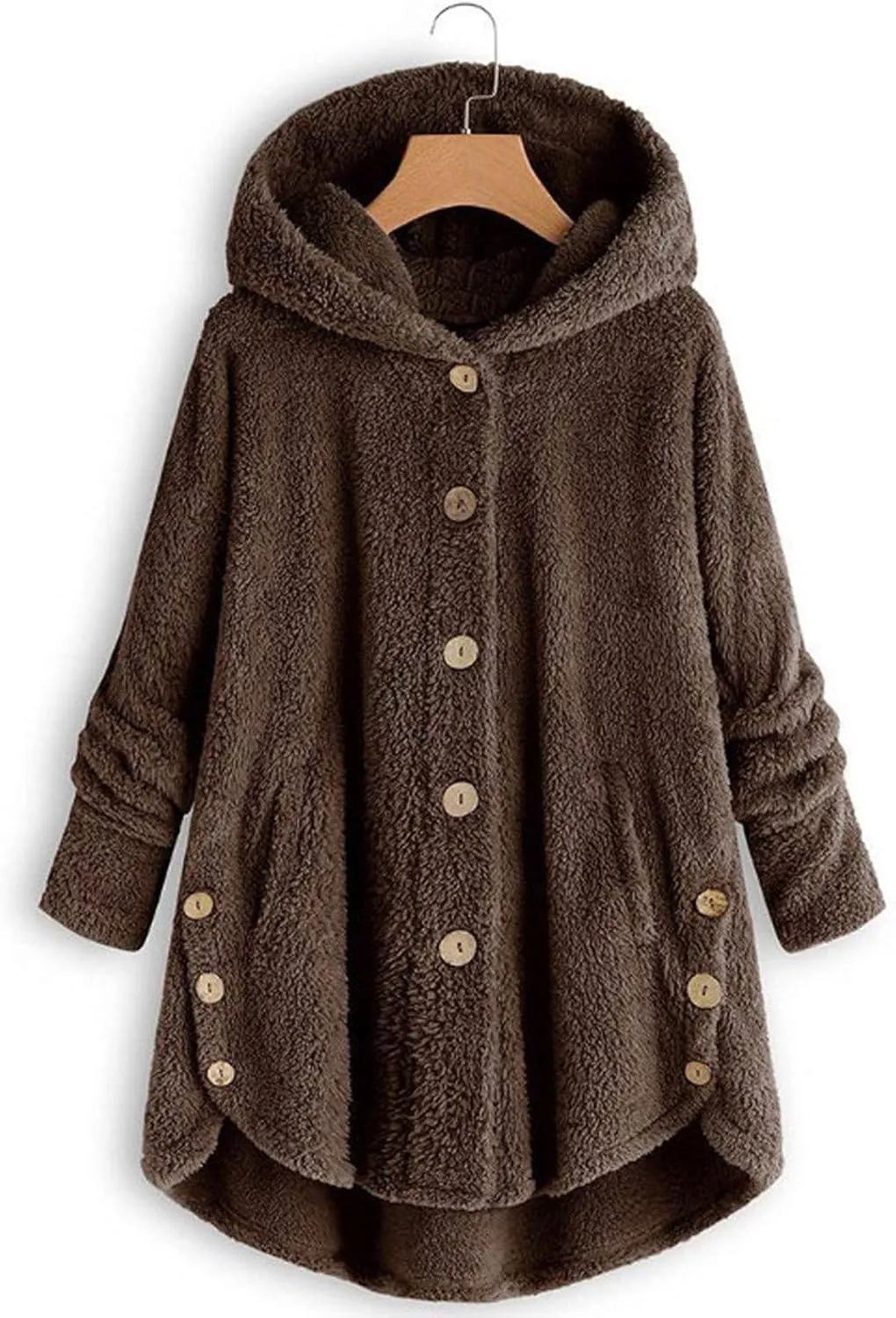 Ceboyel Women Teddy Sweatshirt Jacket Fleece Sweater Hoodies Fuzzy Sherpa Cute Pullover Tops Warm Fall Winter Clothing