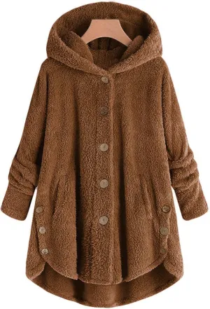 Ceboyel Women Teddy Sweatshirt Jacket Fleece Sweater Hoodies Fuzzy Sherpa Cute Pullover Tops Warm Fall Winter Clothing