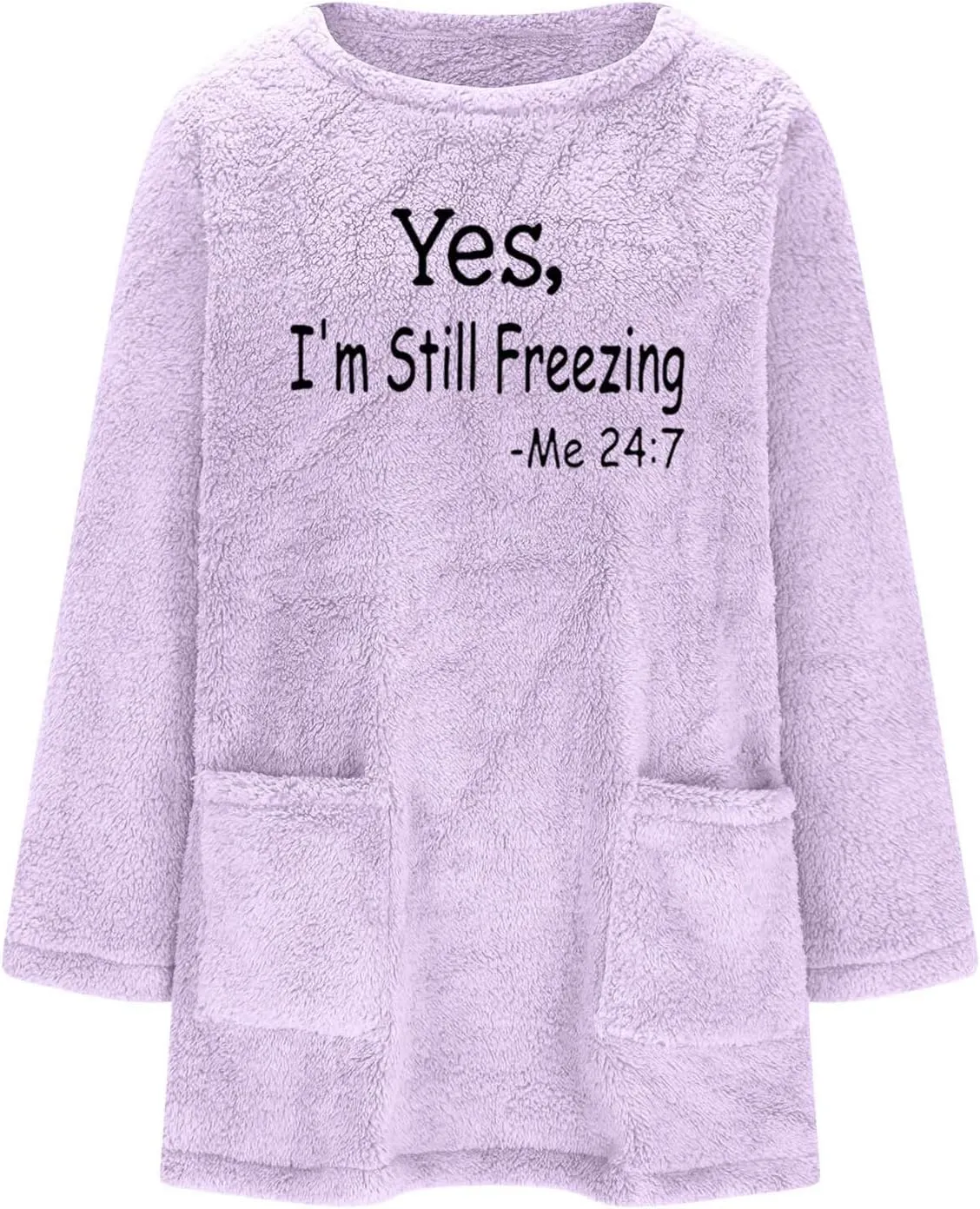 Ceboyel Womens Fleece Lined Sweatshirts Sherpa Fuzzy Sweater Long Sleeve Cute Tops Pullover Warm Winter Trendy Clothing