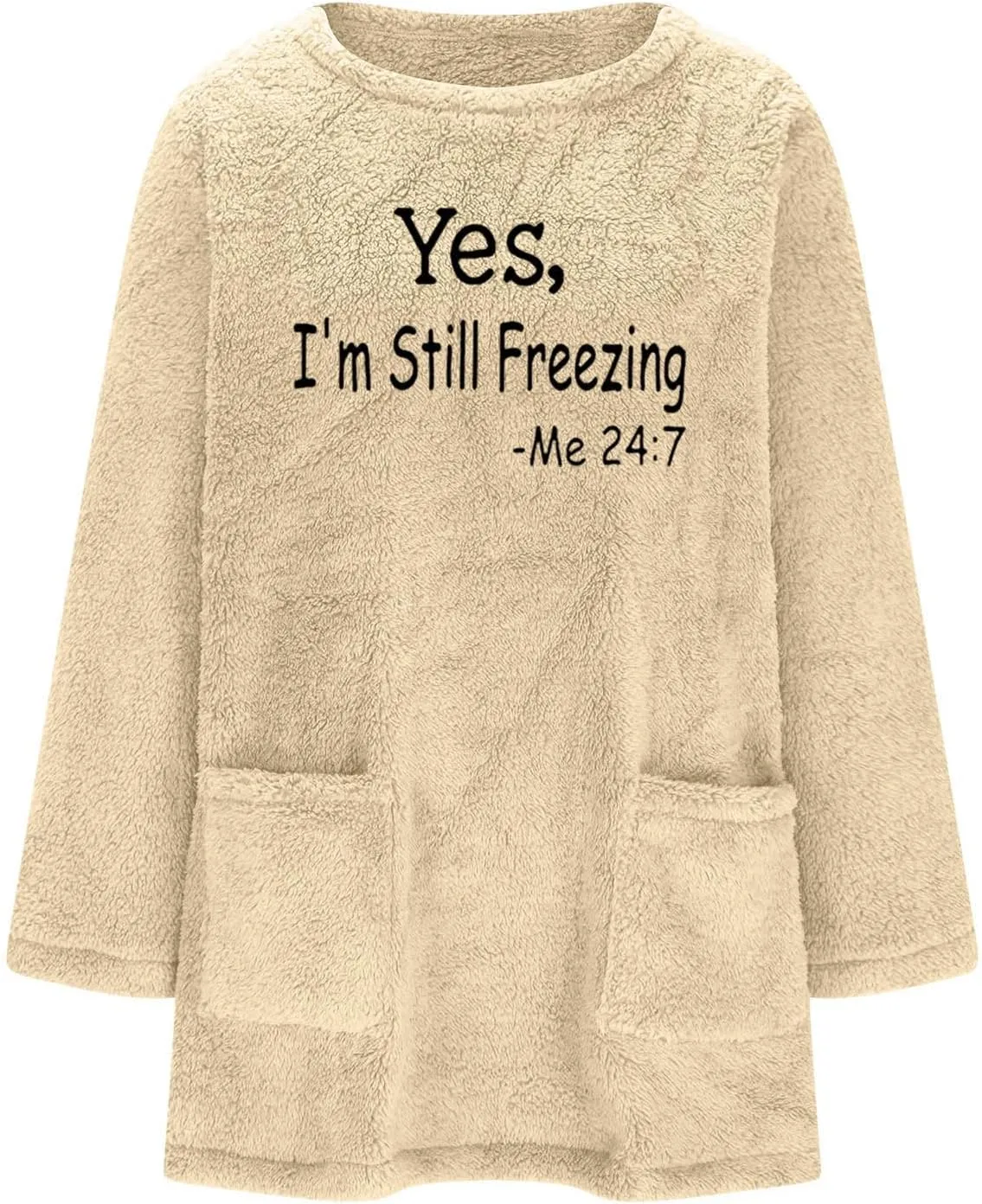 Ceboyel Womens Fleece Lined Sweatshirts Sherpa Fuzzy Sweater Long Sleeve Cute Tops Pullover Warm Winter Trendy Clothing