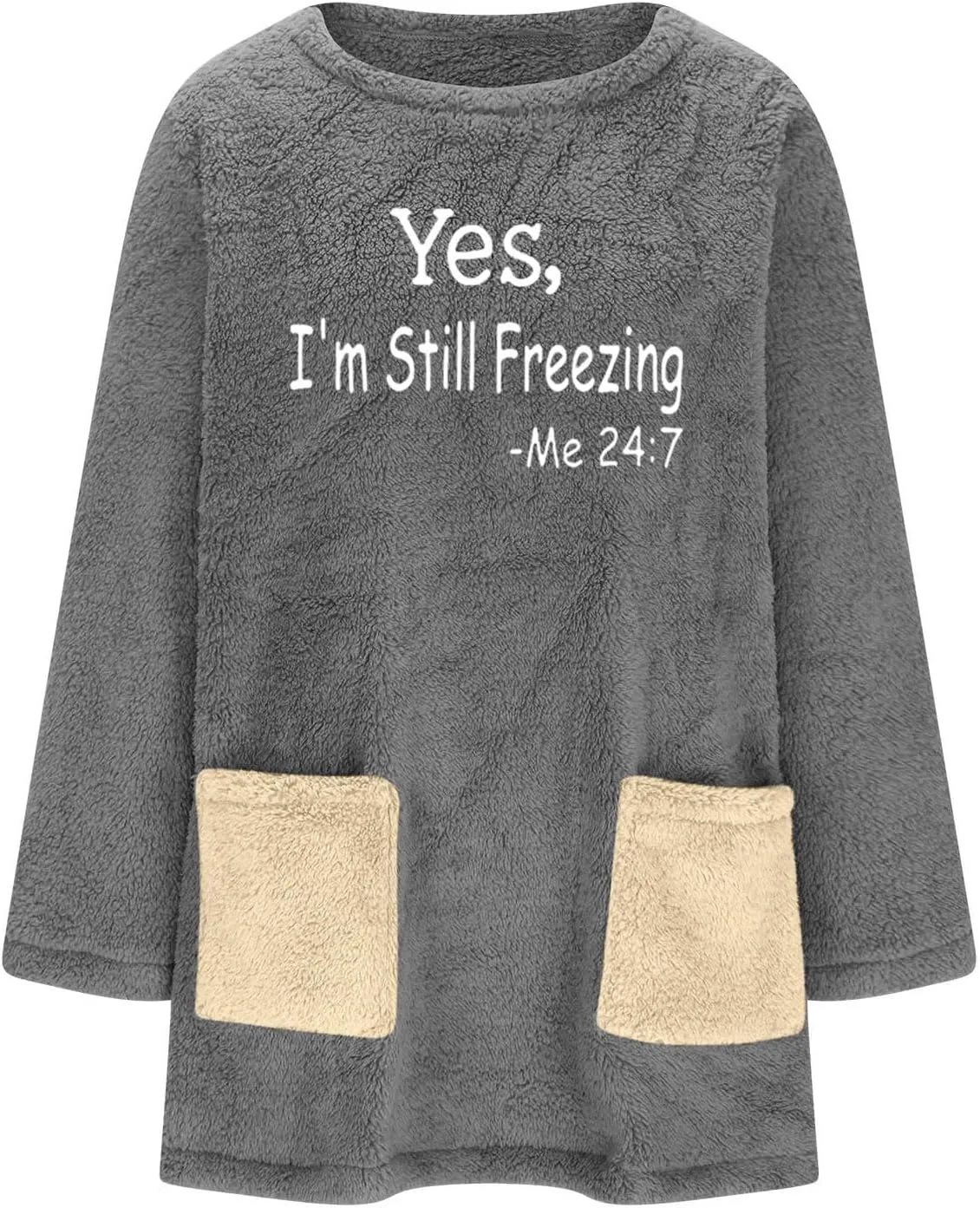 Ceboyel Womens Fleece Lined Sweatshirts Sherpa Fuzzy Sweater Long Sleeve Cute Tops Pullover Warm Winter Trendy Clothing