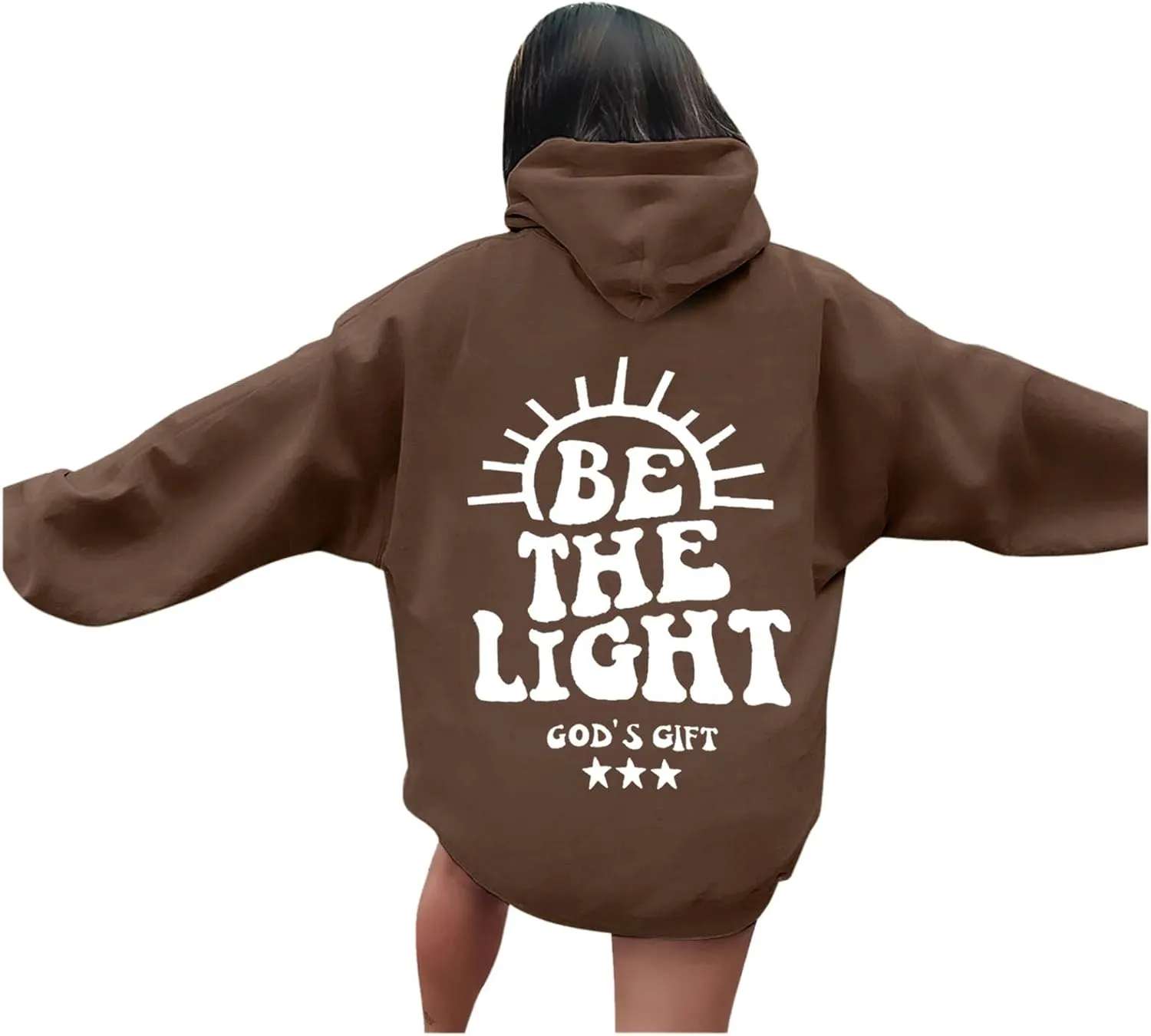 Christian Hoodies for Women Jesus Loves You Bible Verse Letter Graphic Oversized Y2K Hooded Long Sleeve Pockets Sweatshirts