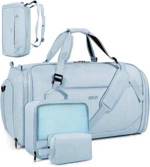 Convertible Garment Bags for Travel - Carry on Garment Duffle Bag with Backpack Straps for Men Women, 4 in 1 Large Travel Duffel Bags with Shoes Compartment Hanging Suit Dress Weekender Bag 3pcs Set