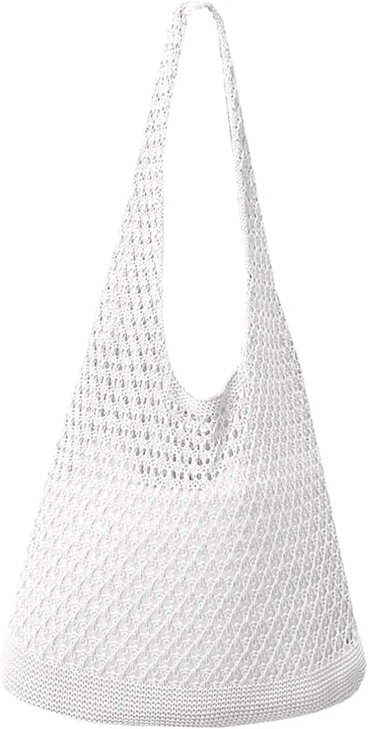 Crochet Bags for Women - Summer Beach Tote, Aesthetic Hippie Knit Bag