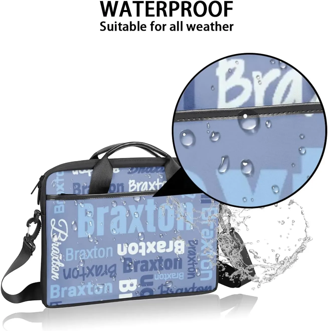 Custom Laptop Shoulder Bags with Name Personalized Laptop Bags with Multi-Pockets