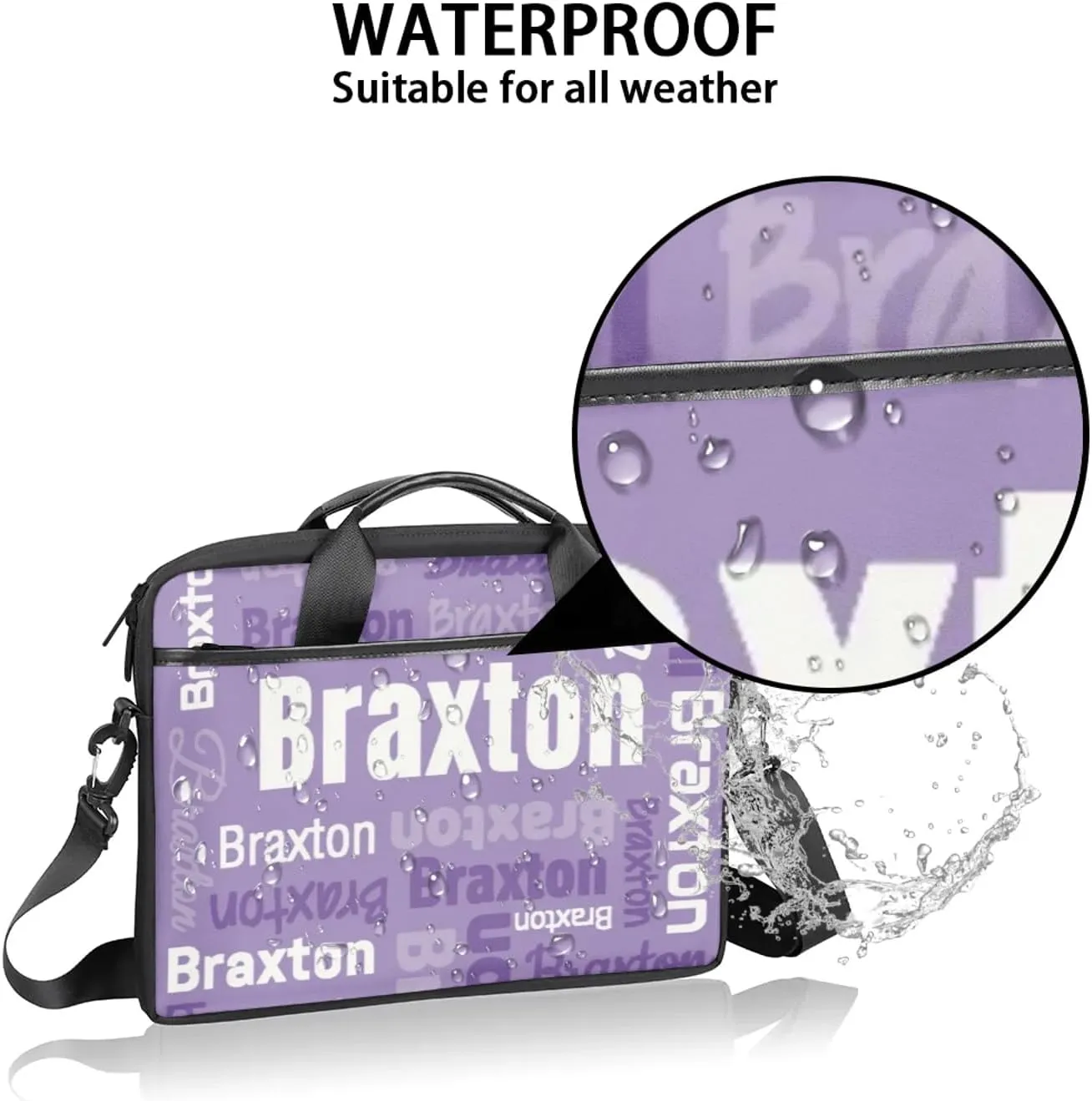 Custom Laptop Shoulder Bags with Name Personalized Laptop Bags with Multi-Pockets