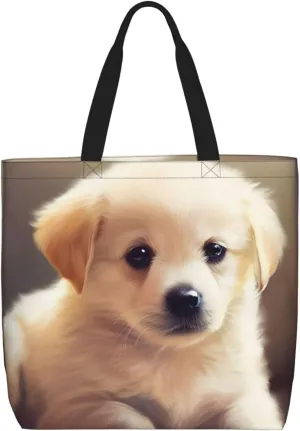 Cute dog Tote Bag for Women Hobo Handbags with Zipper Large Shoulder Bag Shopping Bags Travel Purse