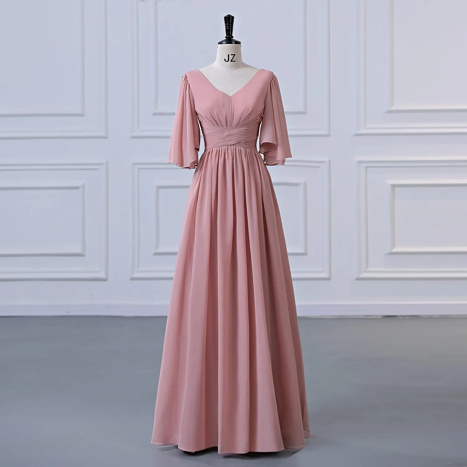 Datangep Chiffon Wedding Bridesmaid Dresses Women's Long Prom Dress A line Formal Evening Dresses