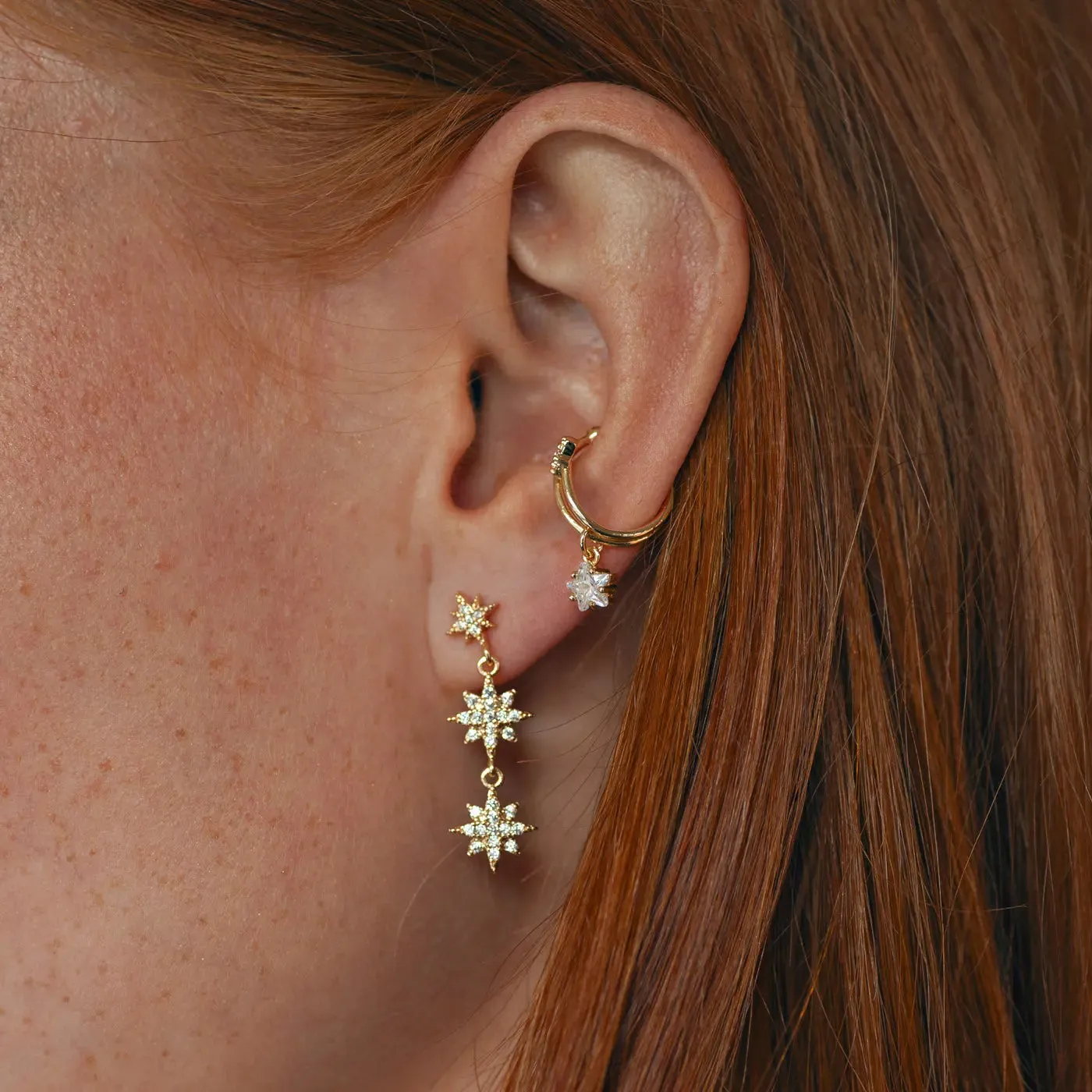 Eliza - Dangling Crystal Ear Cuff