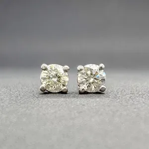 Estate 14K W Gold 0.24ctw J-I/SI1-2 Diamond Stud Earrings
